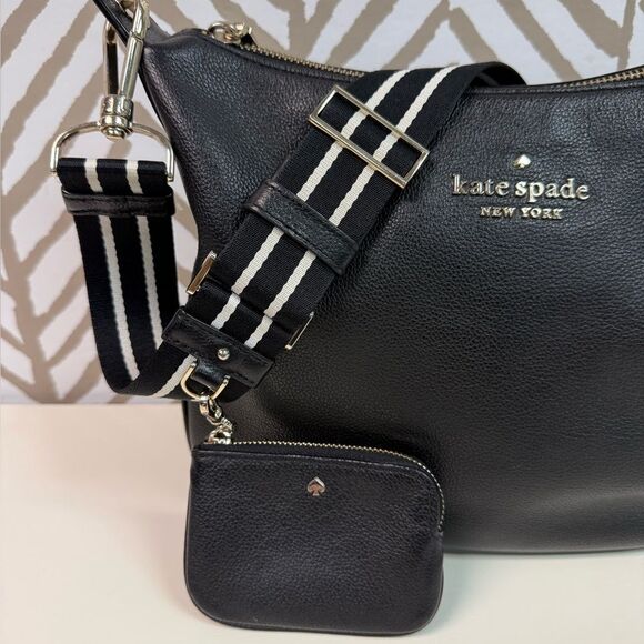 Kate Spade Rosie Crossbody Bag with Coin Purse Black Pebbled Leather - Picture 2 of 7